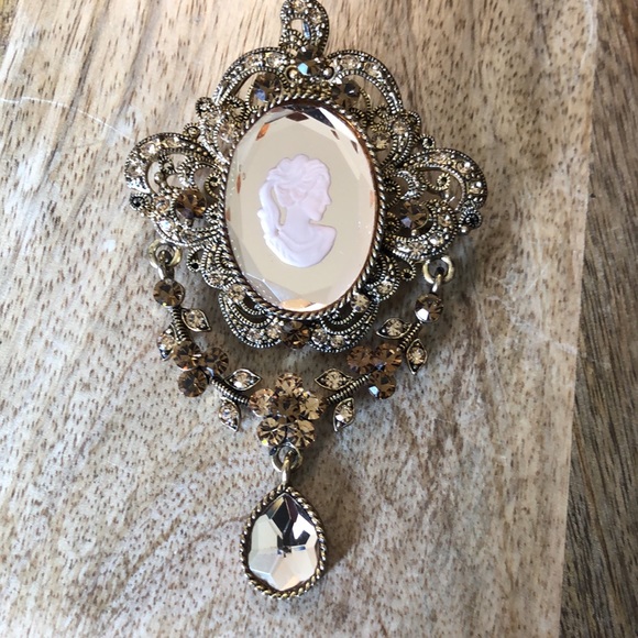 CAMEO Gold Bronze Brown Mirrored Statement Ornate Old World Victorian $89 NEW - Picture 3 of 16